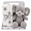 Carlo Baby Gavesæt Fleece-tæppe & bamse Elefant