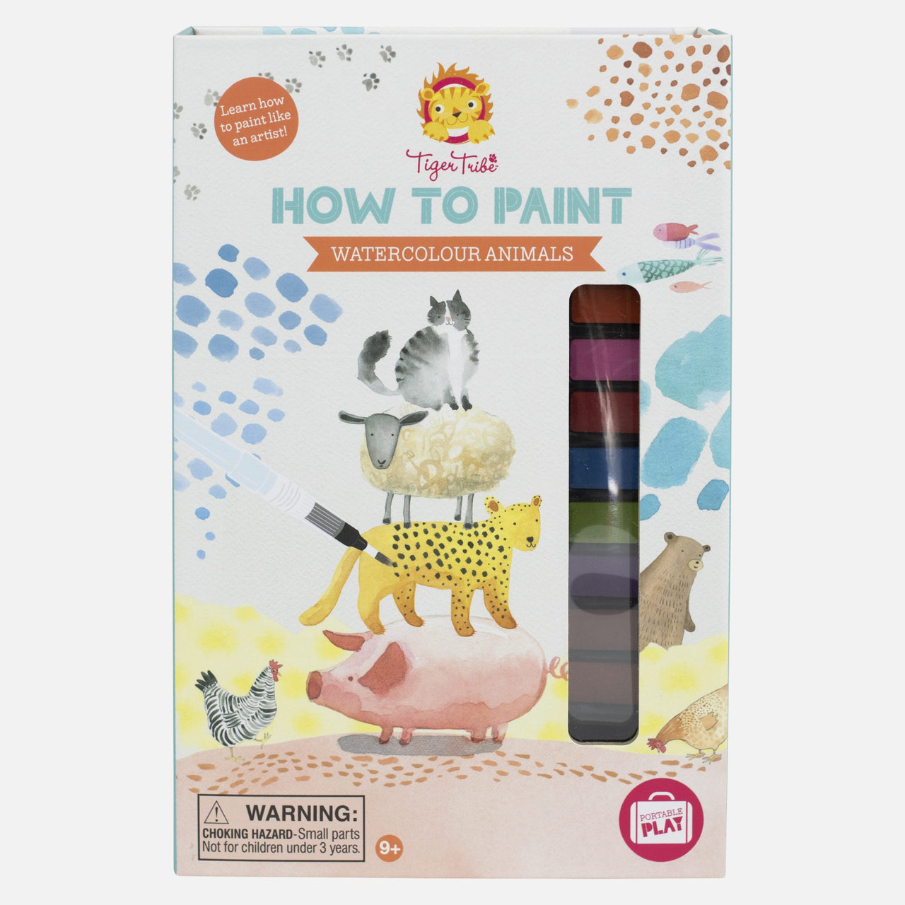 Tiger Tribe Målarset How to Paint Watercolour Animals