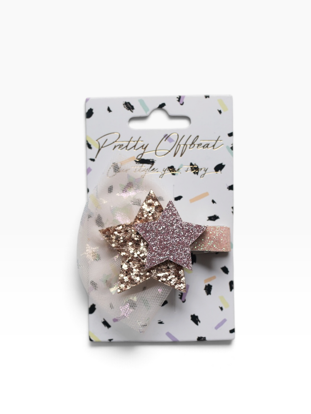 Pellianni Hårspænde Double Star Rosa