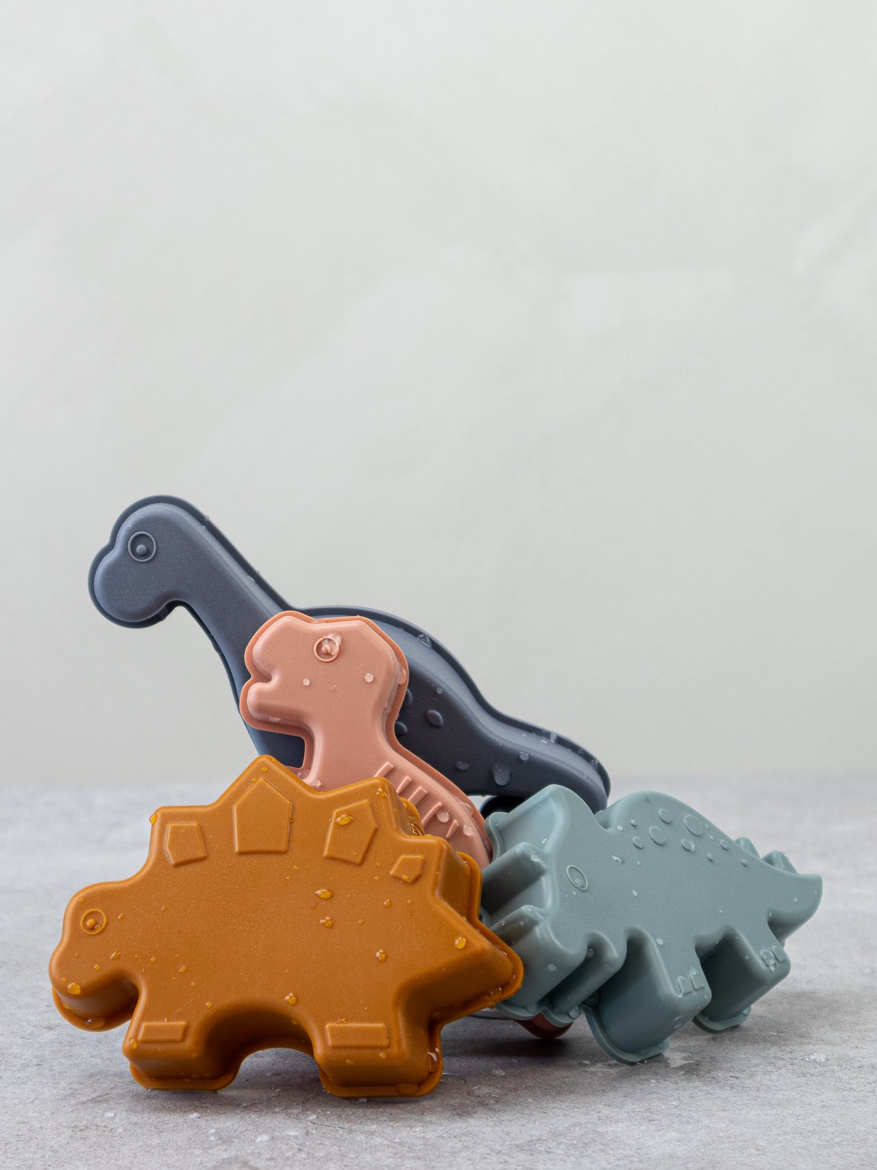 Lil & Lo Sandformar Silikon Dinosaur Brown (4-pack)