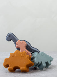 Thumbnail for Lil & Lo Sandformar Silikon Dinosaur Brown (4-pack)