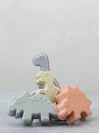 Thumbnail for Lil & Lo Sandformar Silikon Dinosaur Grey (4-pack)