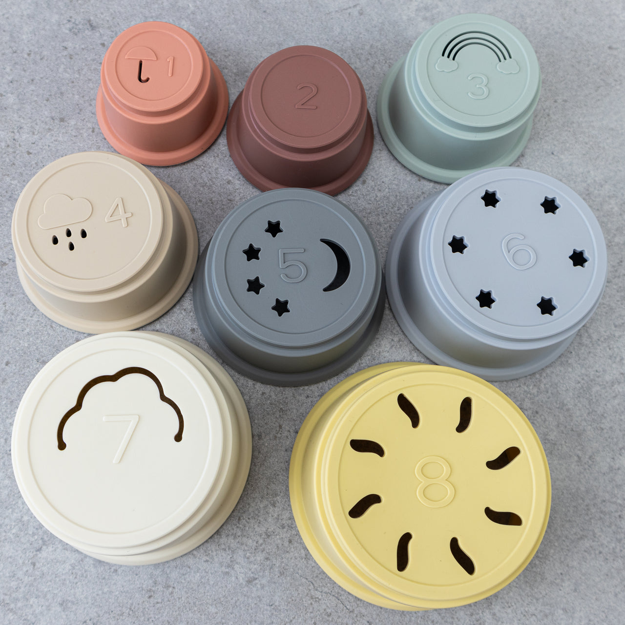 Lily & Lo Stapelbara Muggar Silikon Mixed Pastels (8 delar)