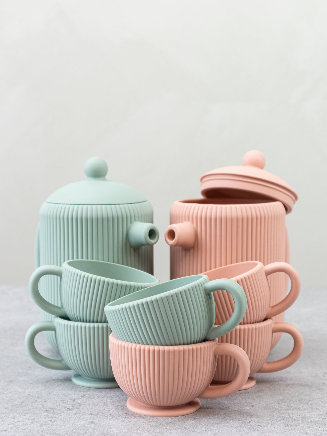 Lily & Lo Paket Teservis Silikon Sage Green & Dusty Peach (2-pack)