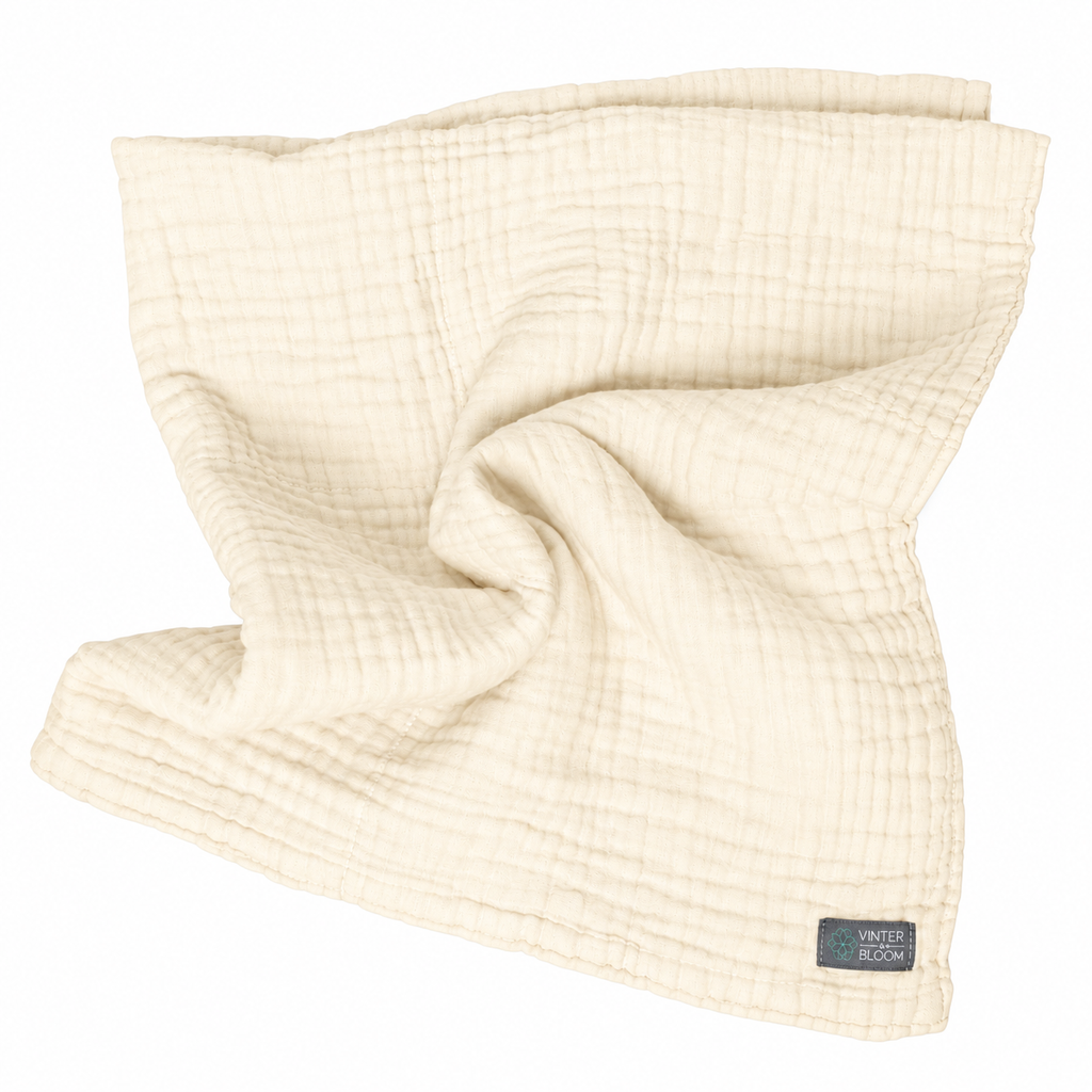 Vinter & Bloom Tæppe Layered Muslin Øko Pearl White