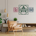 Vægbogstav Kvadraten i træ med indgraveret navn, 20-40cm