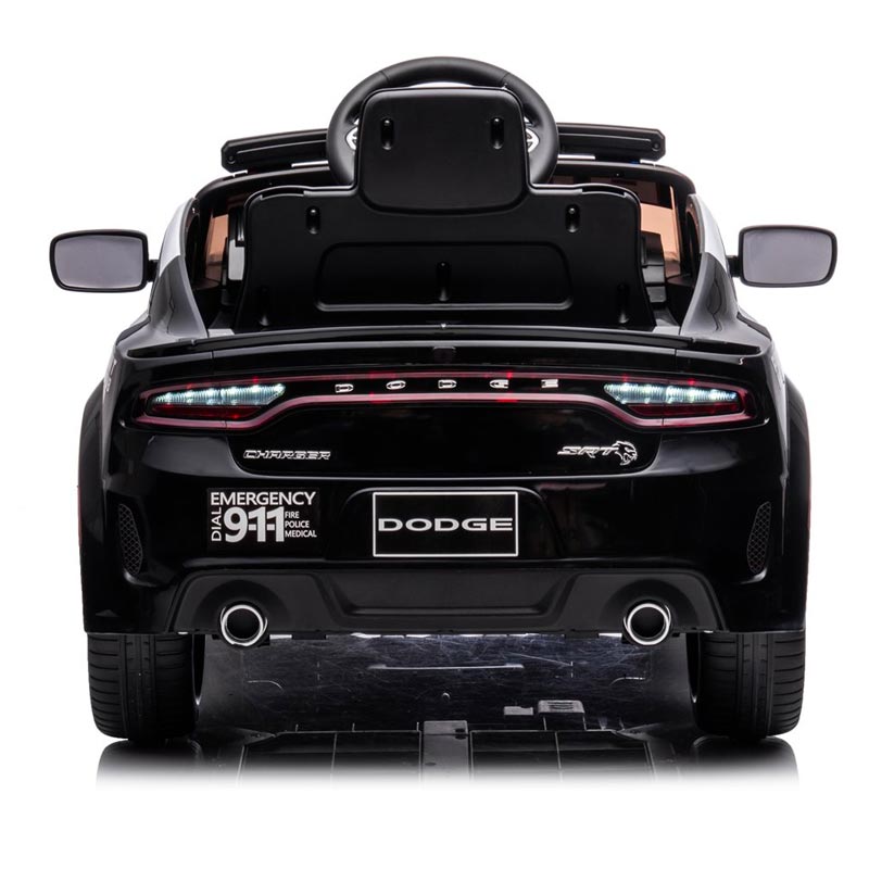 Azeno Dodge Charger SRT Hellcar Redeye Police Elbil för barn bakifrån