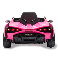 Thumbnail for Azeno Lamborghini Sian Rosa Elbil för barn bild bakifrån