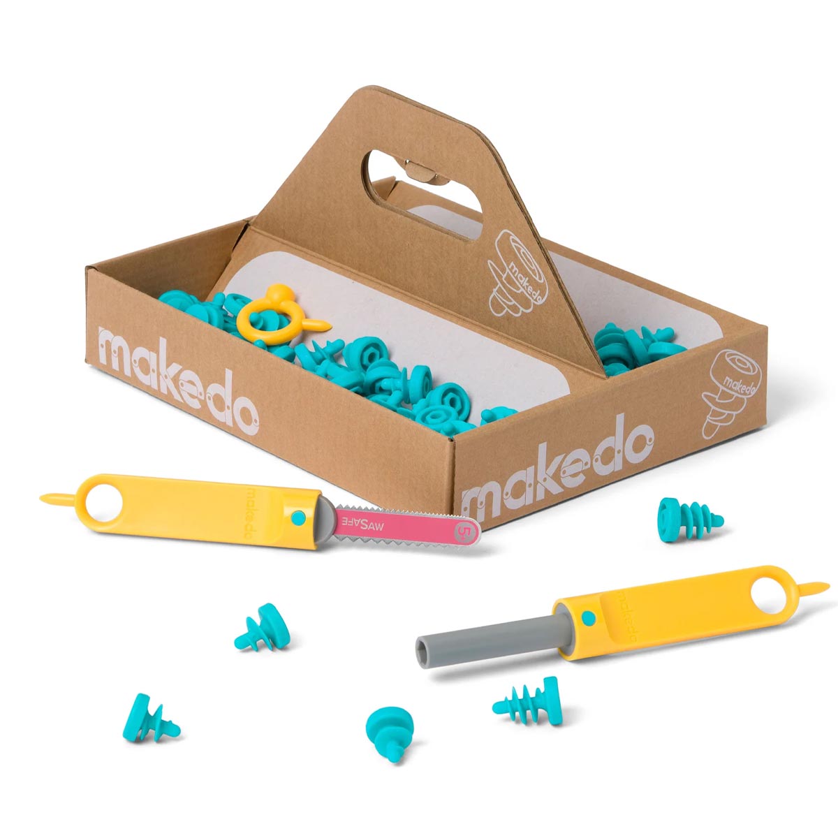 Makedo Byggsats Explore V2 – Verktyg för kartongbygge (50 delar)