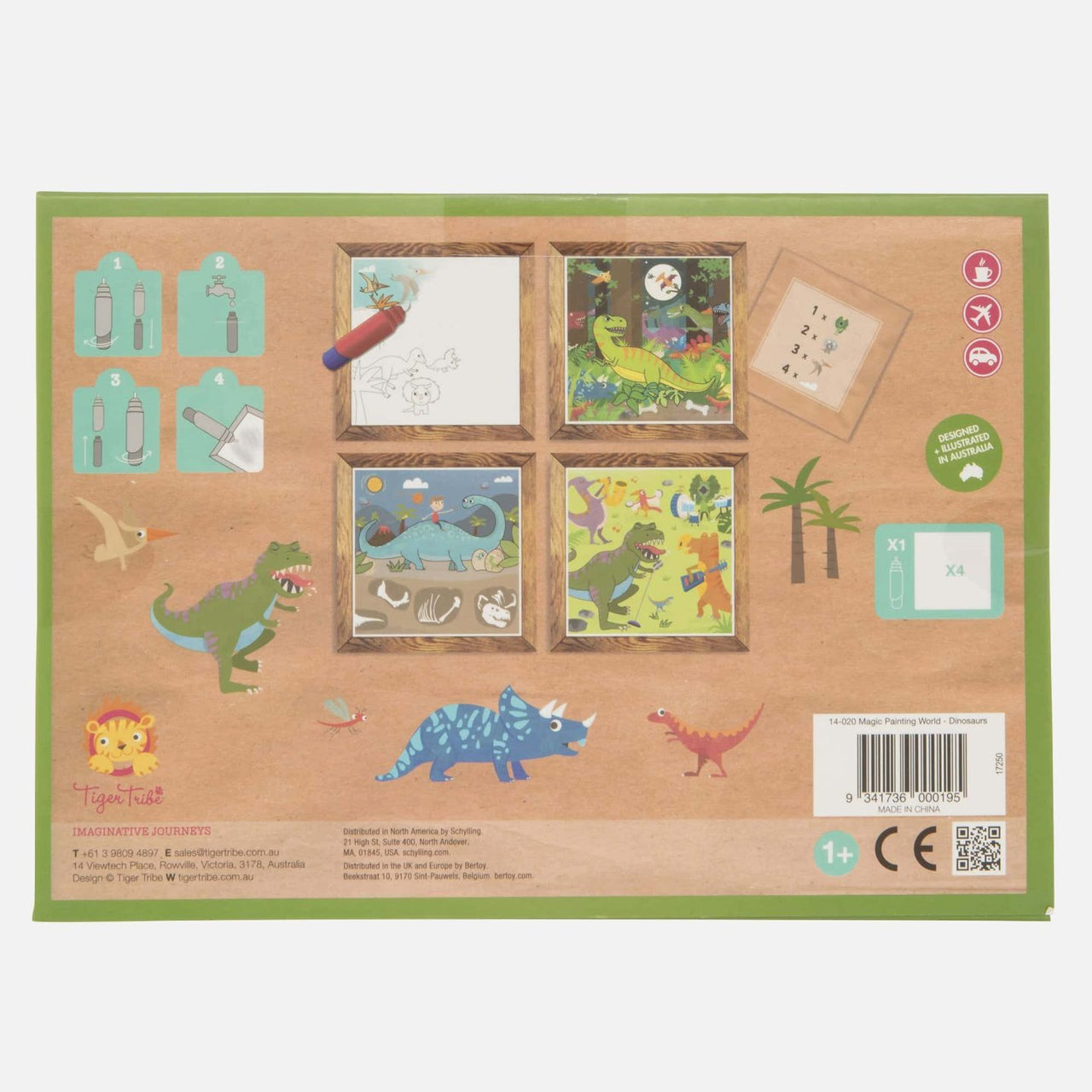 Tiger Tribe Målarset Magic Painting World Dinosaur