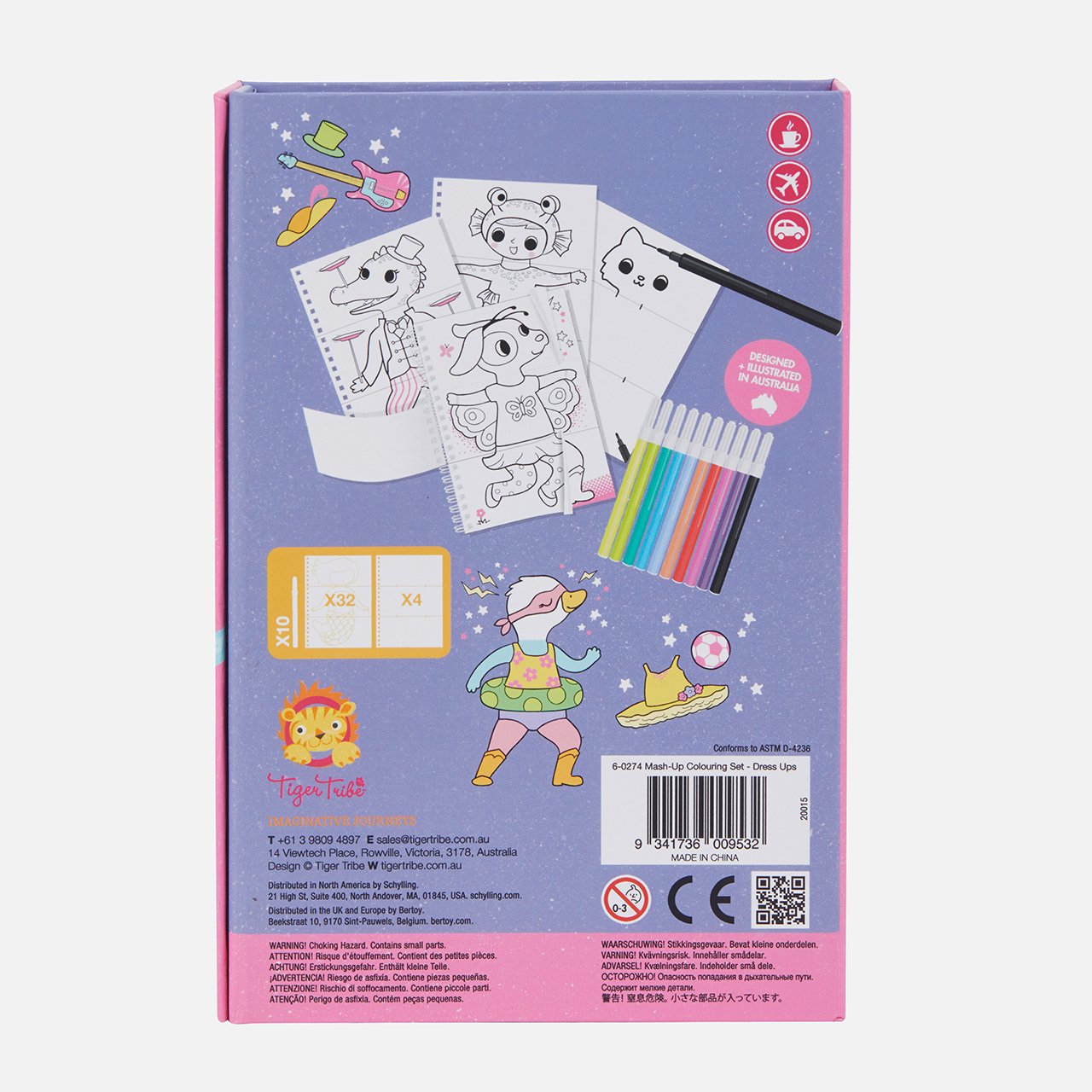 Tiger Tribe Pysselbok Mash-up Colouring Set Dress Ups