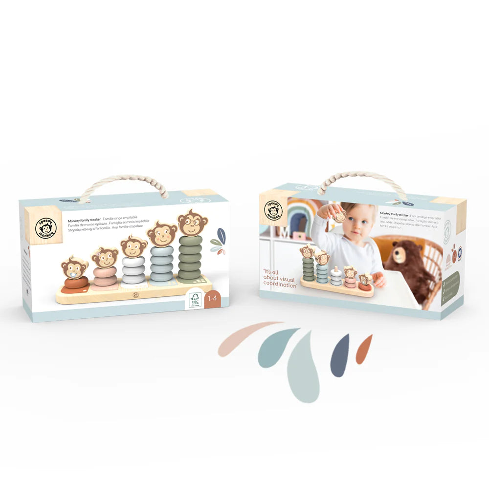 Speedy Monkey Stapelleksak Monkey Family
