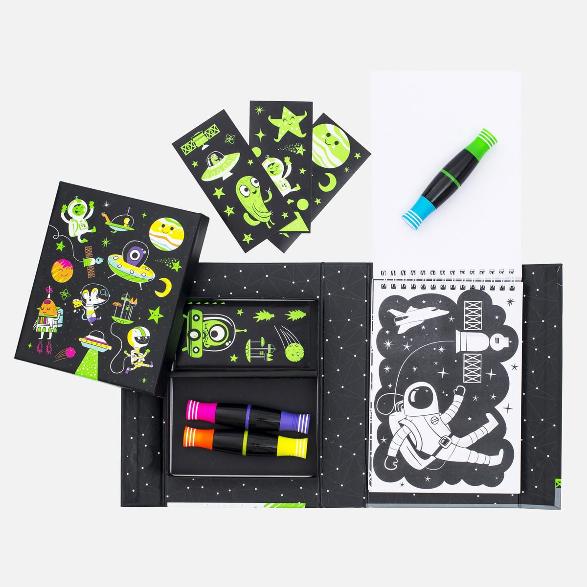 Tiger Tribe Målarset Neon Colouring Outer Space