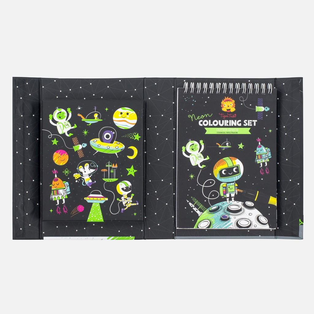 Tiger Tribe Målarset Neon Colouring Outer Space