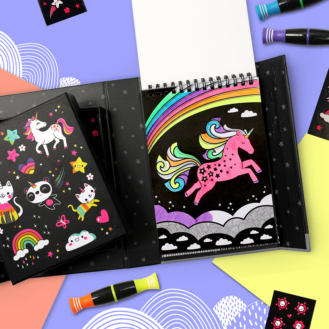 Tiger Tribe Målarset Neon Colouring Unicorns and Friends