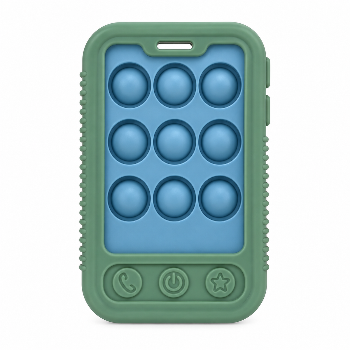 Nuby bidelegetøj telefon grøn/blå +3m