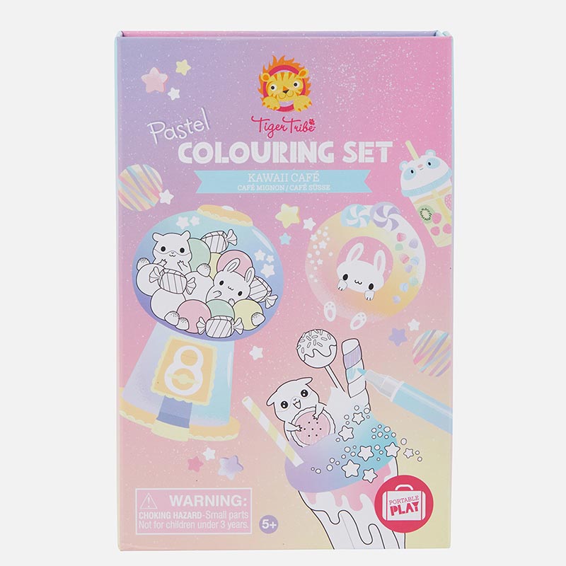 Tiger Tribe Målarset Pastel Colouring Kawaii Cafe