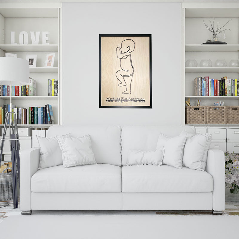 Personlig födelsetavla i naturlig storlek, 50x70cm