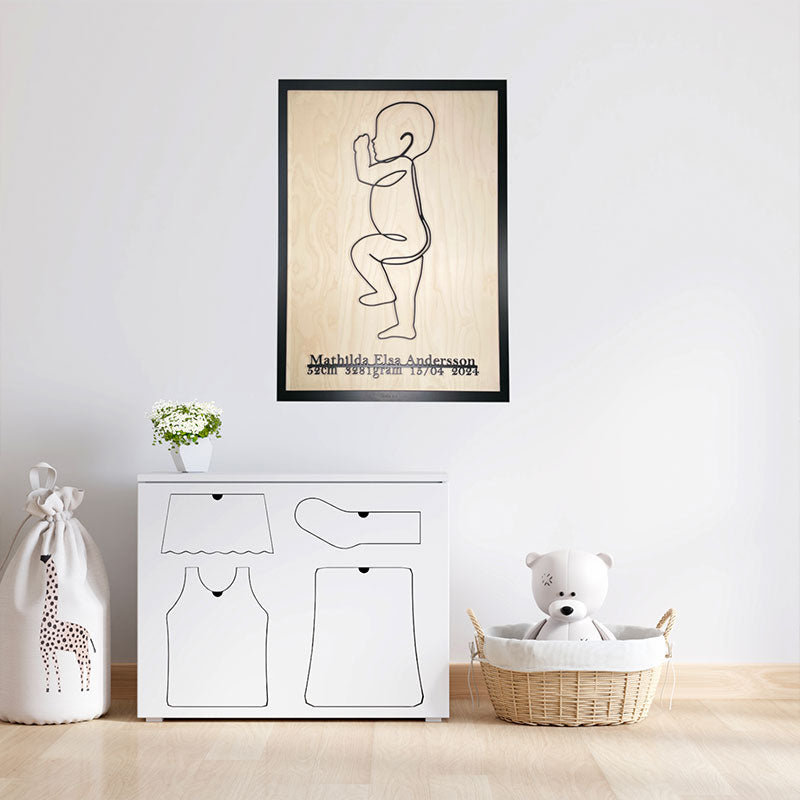 Personlig födelsetavla i naturlig storlek, 50x70cm