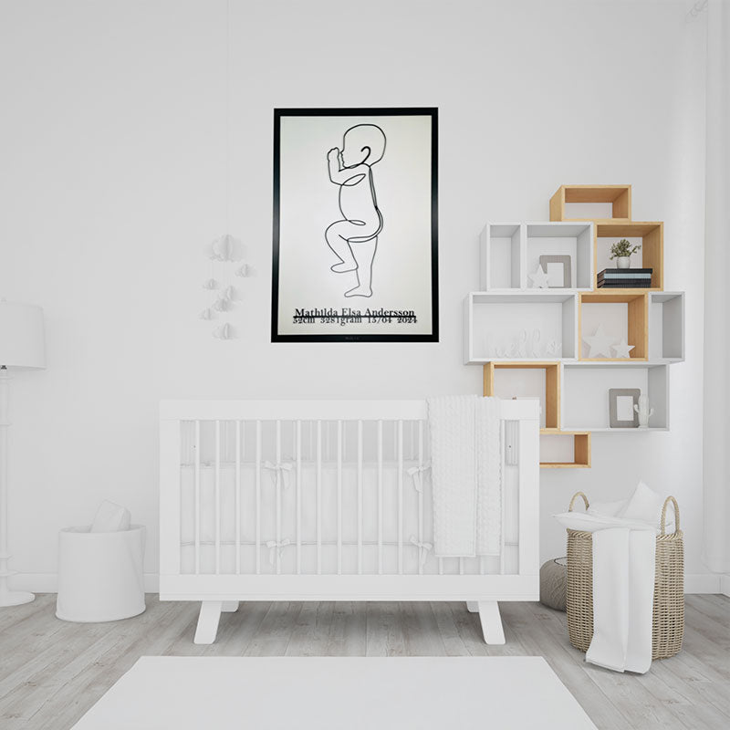 Personlig födelsetavla i naturlig storlek, 50x70cm