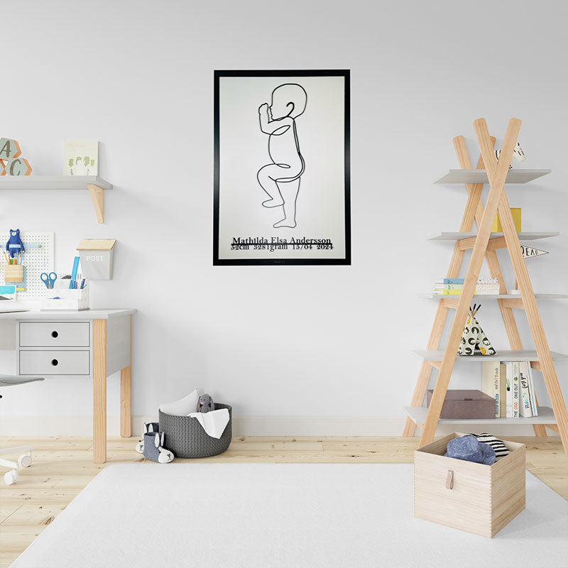 Personlig födelsetavla i naturlig storlek, 50x70cm