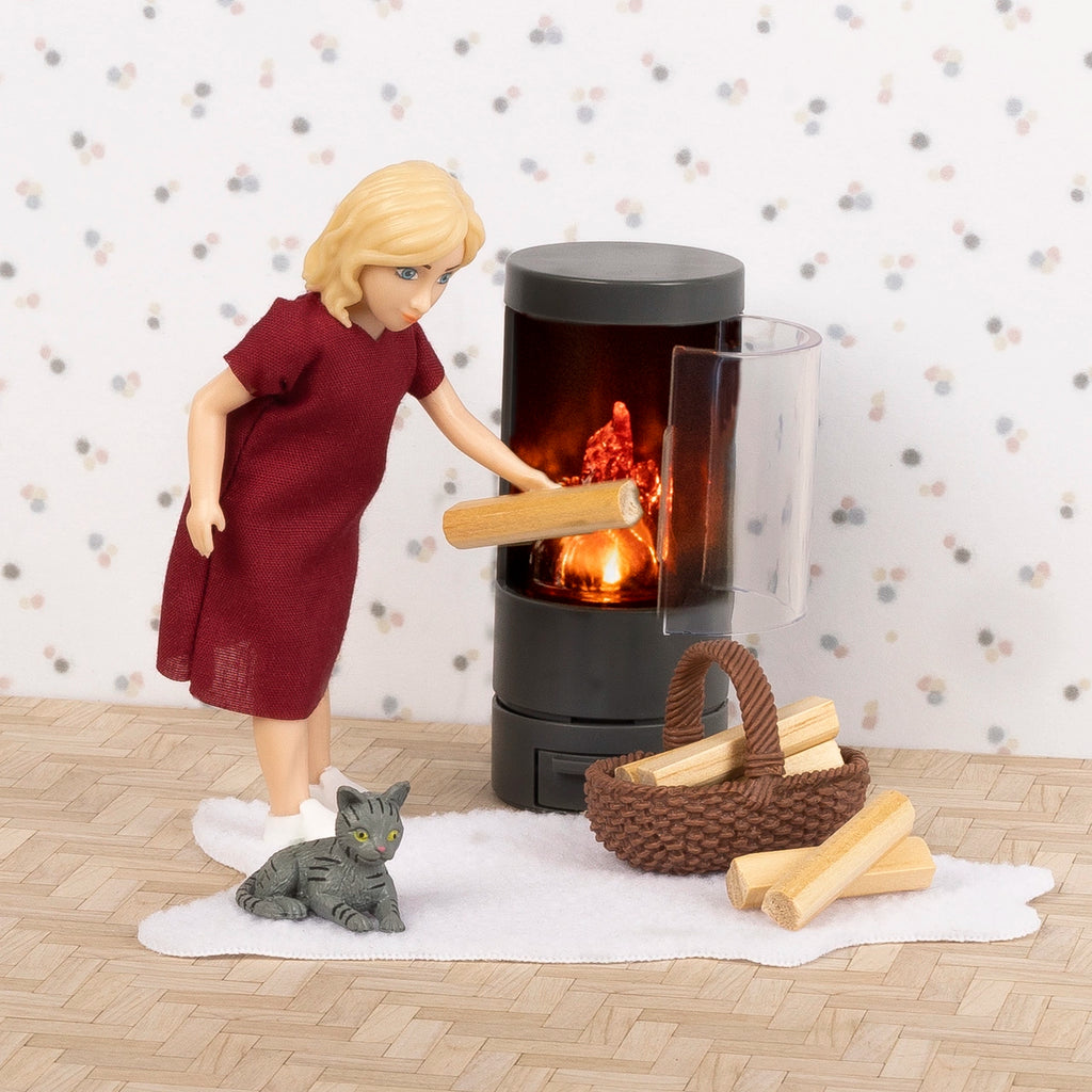 Lundby Dukkehusmøbler Brændeovnssæt
