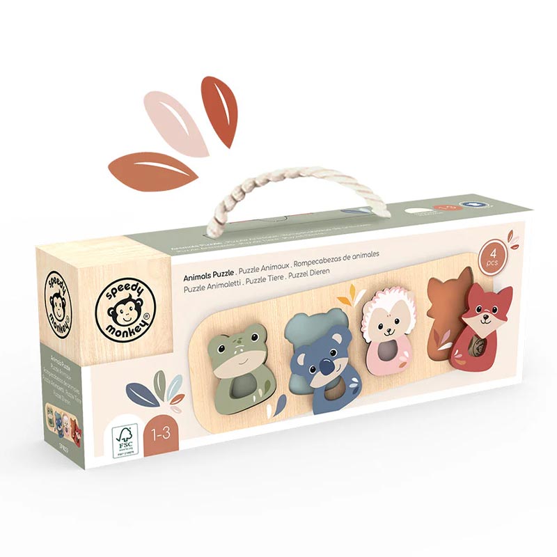 Speedy Monkey Pussel Animals (4 bitar)