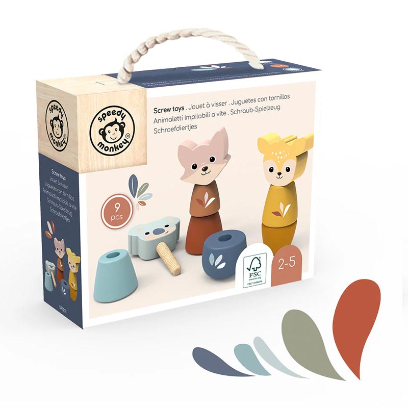 Speedy Monkey Aktivitetsleksak Screw Toys