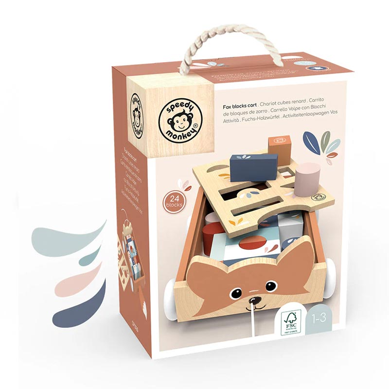 Speedy Monkey Aktivitetsleksak Fox Blocks Cart