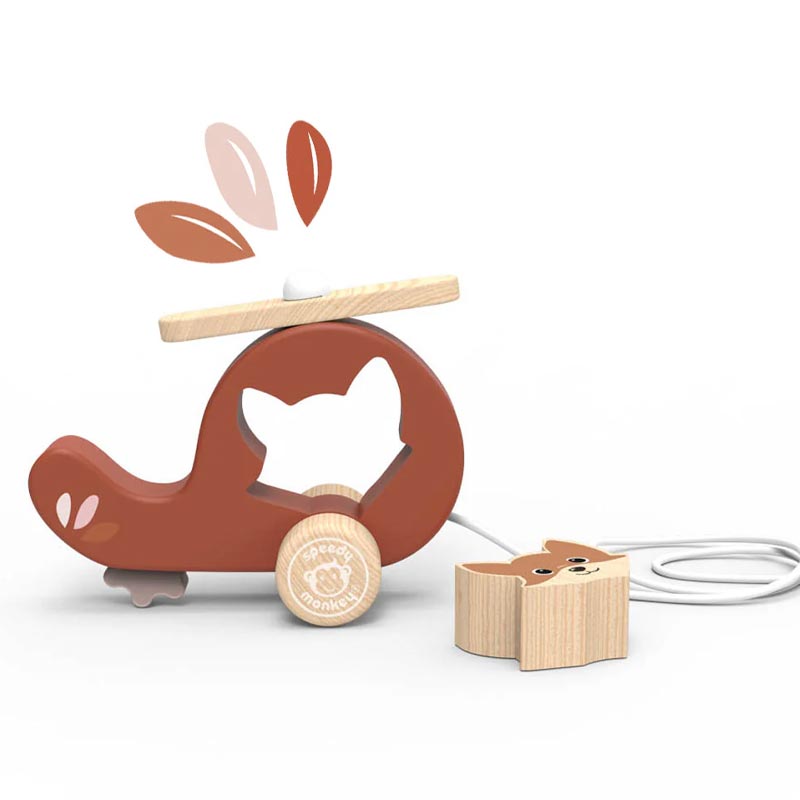 Speedy Monkey Dragleksak Pull Along Helicopter