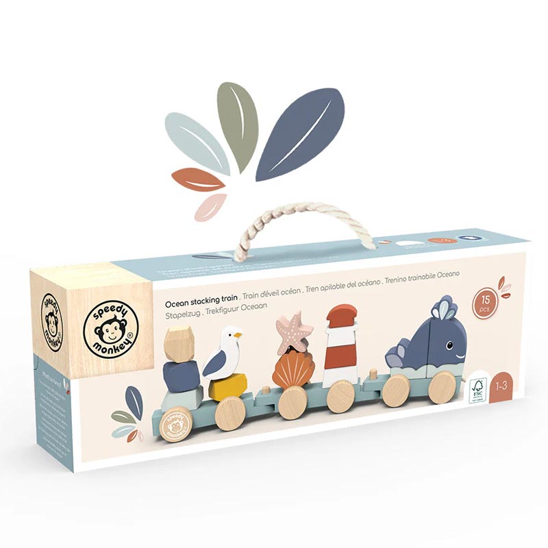 Speedy Monkey Dragleksak Ocean Stacking Train