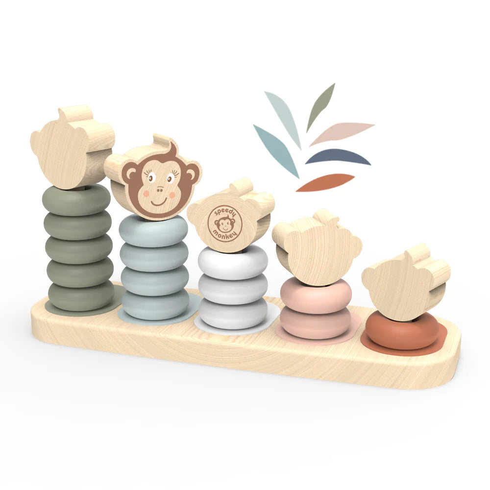 Speedy Monkey Stapelleksak Monkey Family