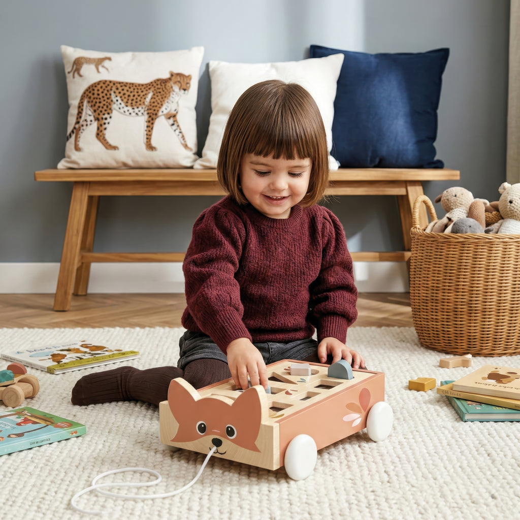 Speedy Monkey Aktivitetsleksak Fox Blocks Cart – lifestylebild