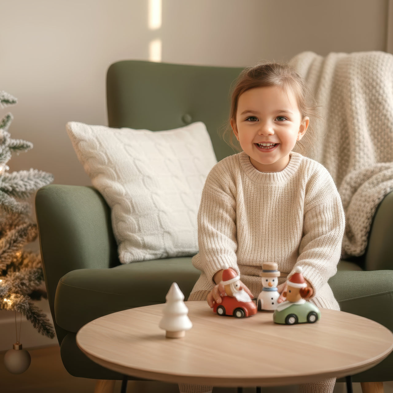 Speedy Monkey Pull Back-bil Christmas Racer – lifestylebild