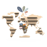 Thumbnail for Speedy Monkey World Map Animal Shelf med 6 djur