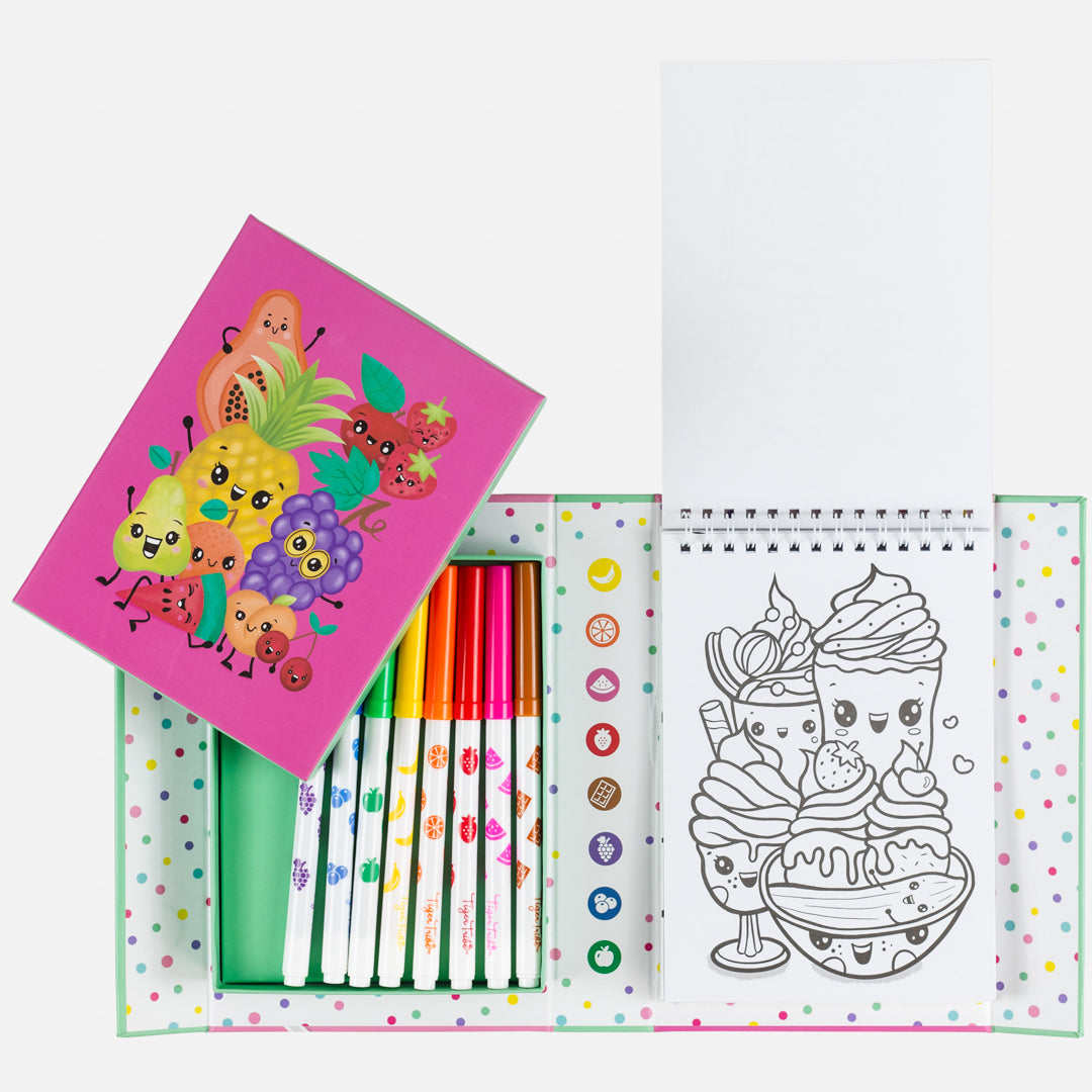 Tiger Tribe Målarset med doftpennor Scented Colouring Fruity Cutie