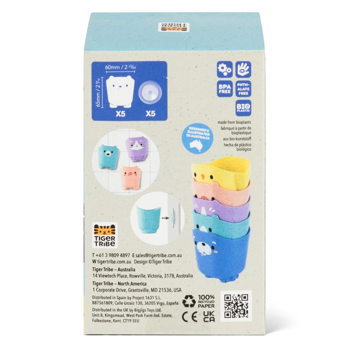 Tiger Tribe Badleksak Pour & Play – Animal Cups (5 delar)