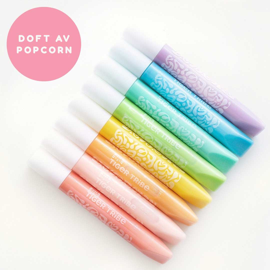 Tiger Tribe Tuschpennor 3D med doft av popcorn (8-pack)