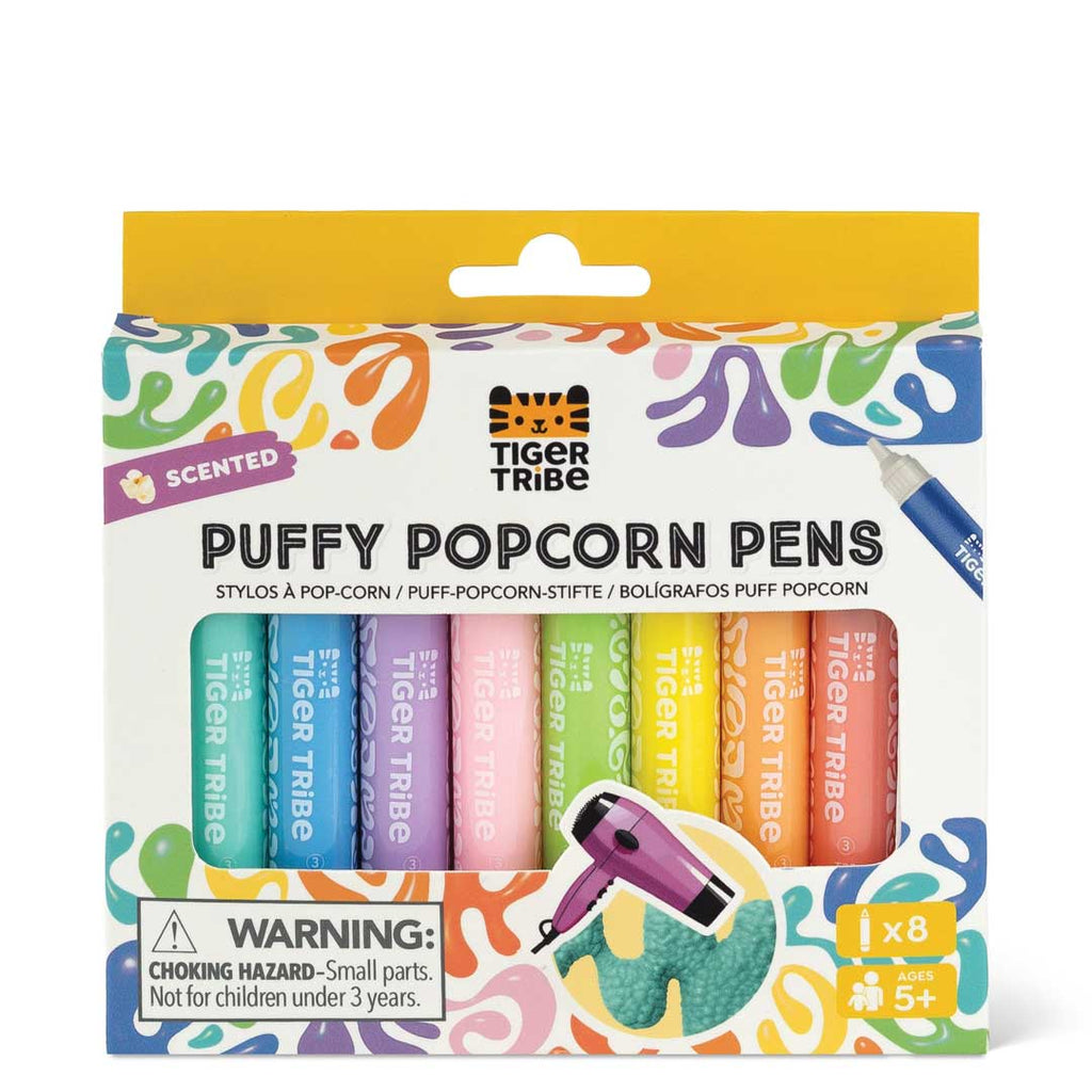 Tiger Tribe Tuschpennor 3D med doft av popcorn (8-pack)
