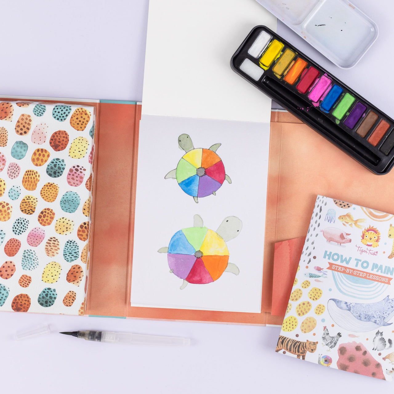 Tiger Tribe Målarset How to Paint Watercolour Animals