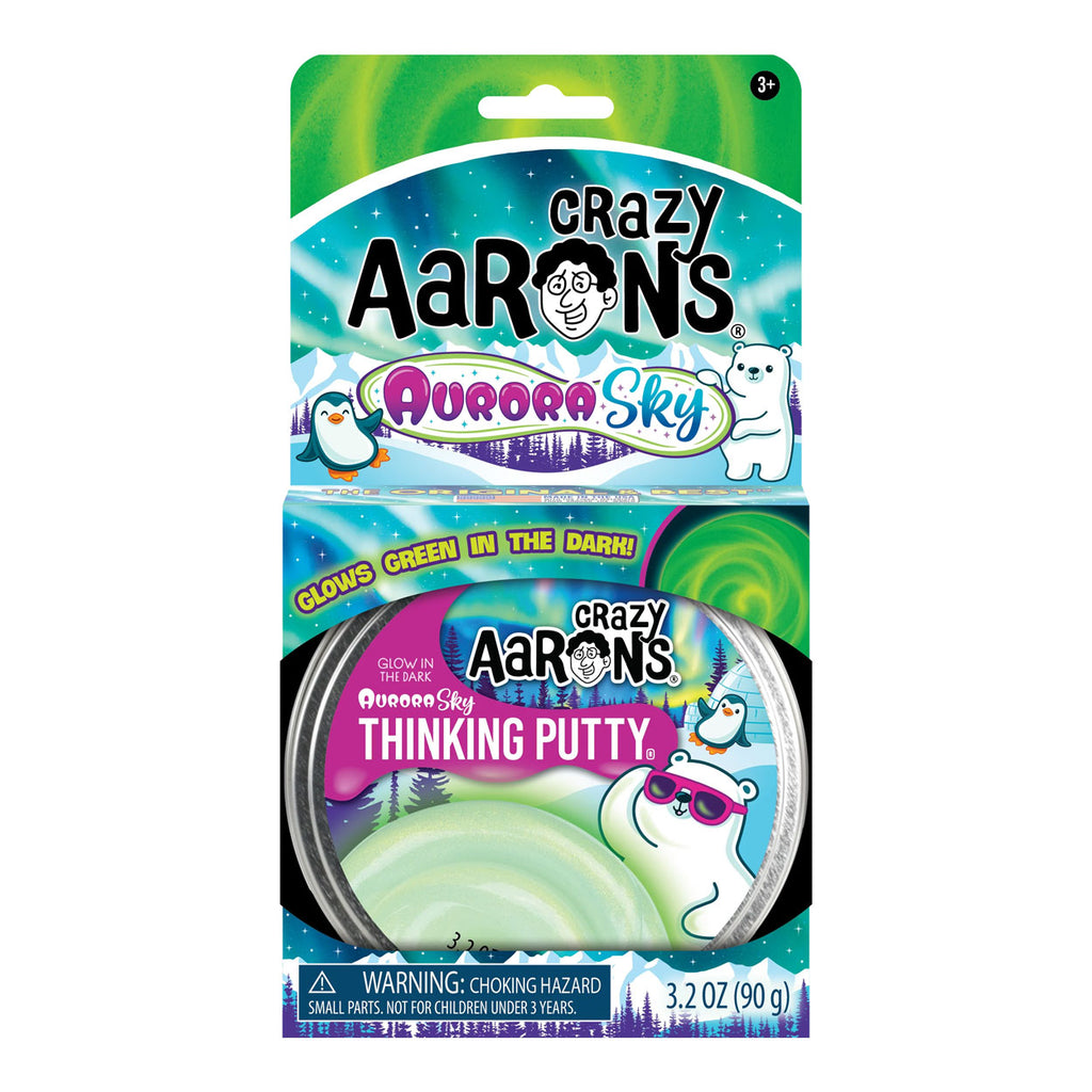 Crazy Aarons Självlysande Thinking Putty Aurora Sky (10cm, 91g)