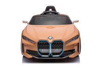 Thumbnail for Azeno BMW I4 Kopparfärgad elbil för barn framifrån
