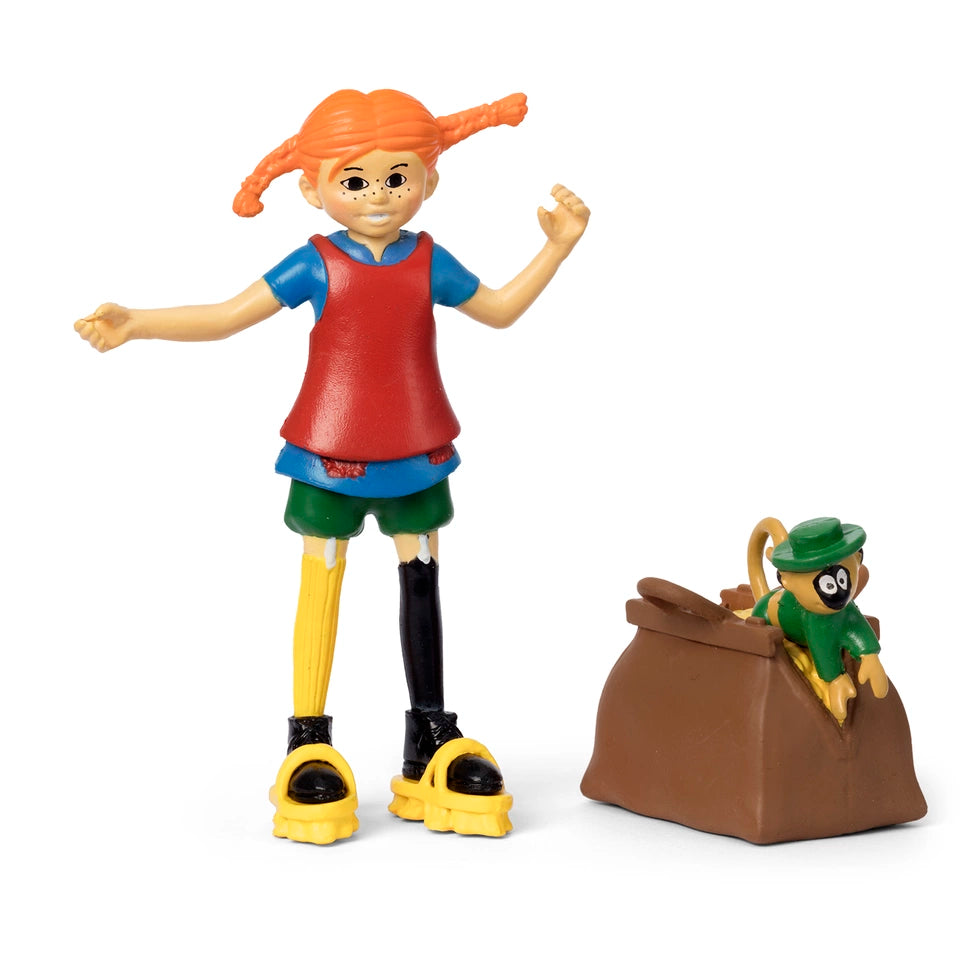 Pippi figursæt Pippi Langstrømpe med kuffert