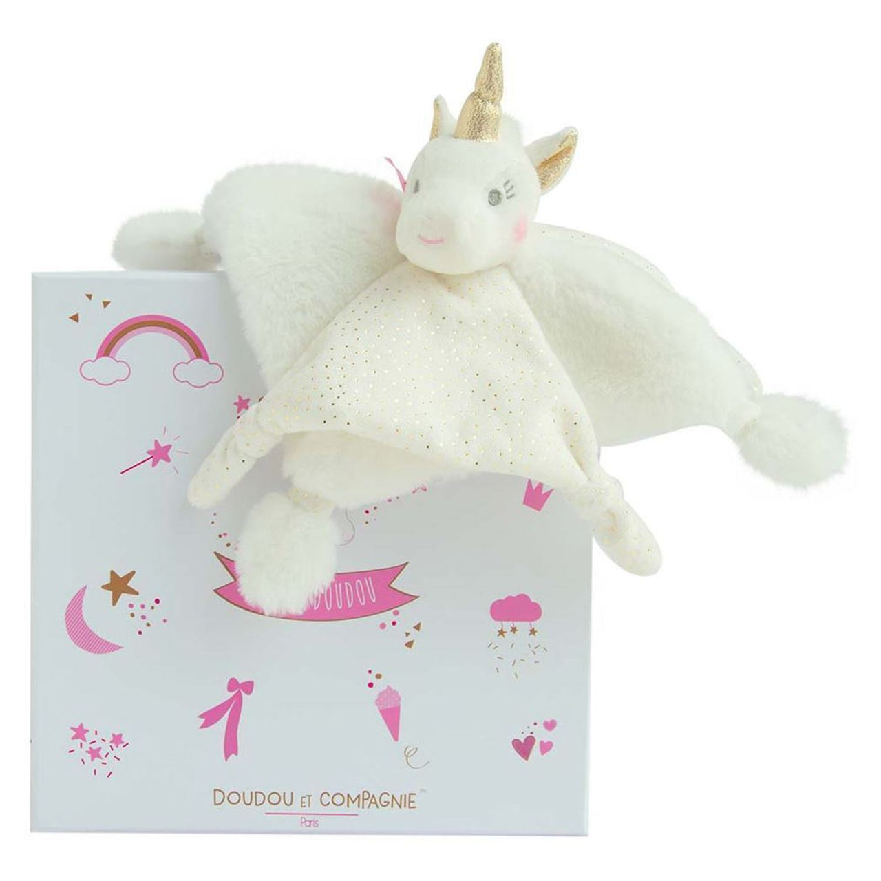 Doudou Et Compagnie Snuttefilt Gold Unicorn (22cm)