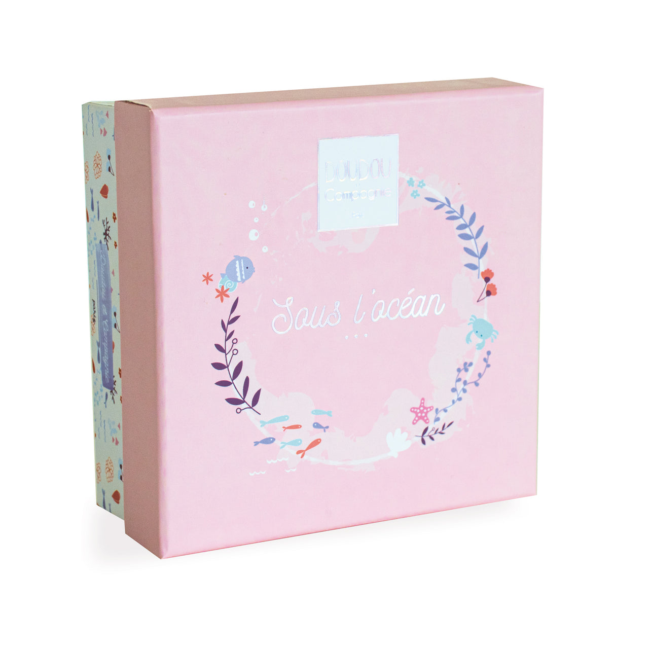 Doudou Et Compagnie Rosa gosedjur med snuttefilt Wale (15cm)