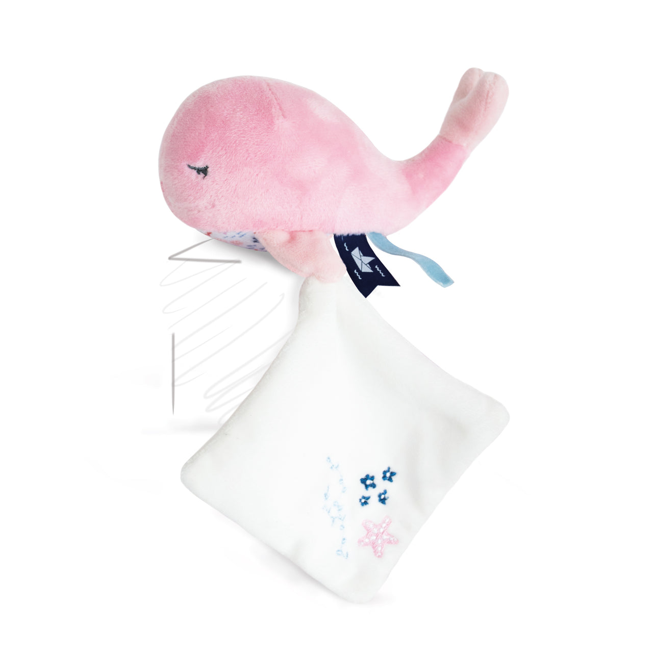 Doudou Et Compagnie Rosa gosedjur med snuttefilt Wale (15cm)