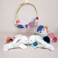 Thumbnail for Doudou Et Compagnie Presentlåda Happy Pop Pompom Bunny Peacock Blue