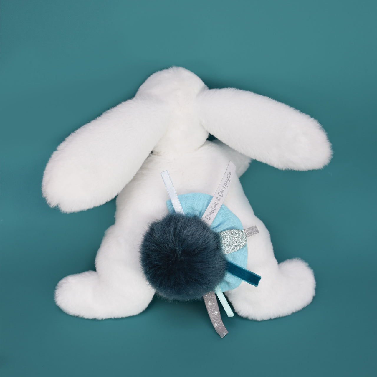 Doudou Et Compagnie Presentlåda Happy Pop Pompom Bunny Peacock Blue