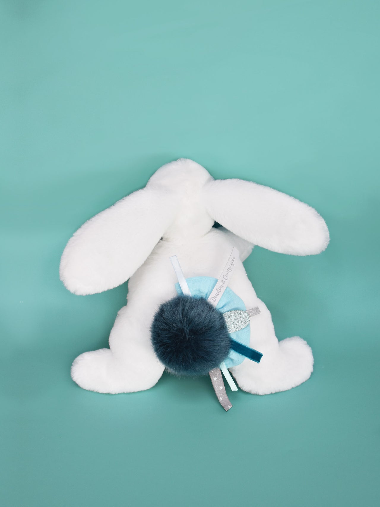 Doudou Et Compagnie Presentlåda Happy Pop Pompom Bunny Peacock Blue