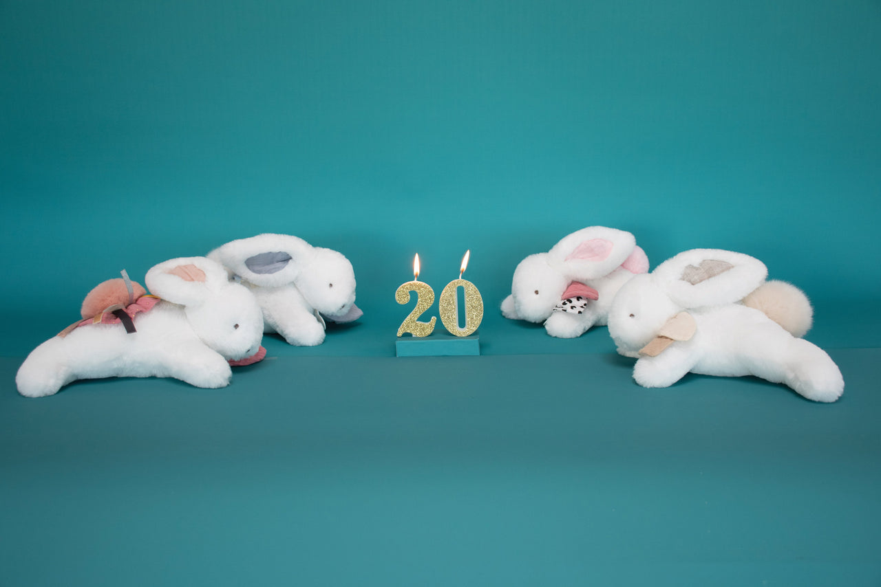 Doudou Et Compagnie Presentlåda Happy Wild Pompom Bunny Beige